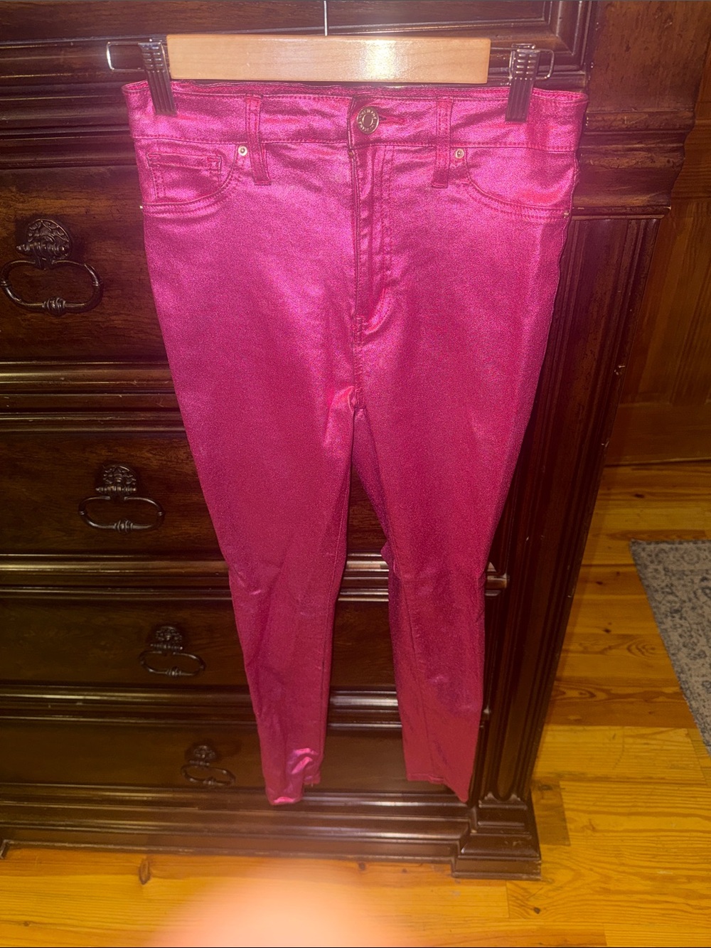 YMI Metallic Hot Magenta Skinny Jeans